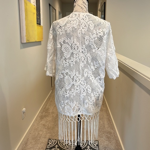 Forever 21 cardigan knitted embroidered white - Picture 5 of 9